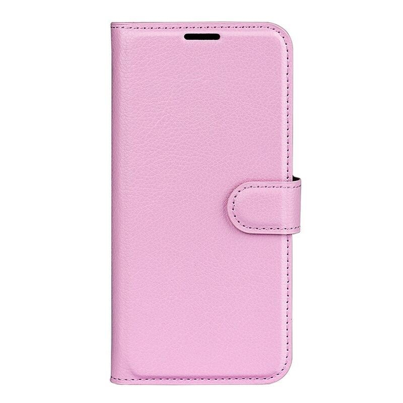 Litchi PU kožené peněženkové pouzdro pro telefon Samsung Galaxy M52 5G - růžové