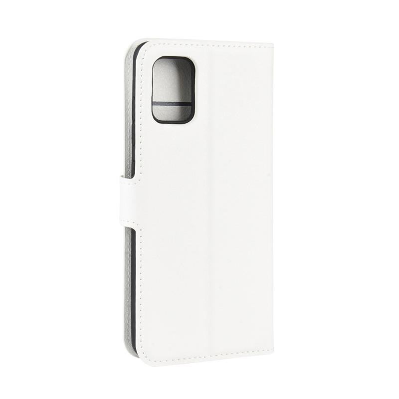 Litchi PU kožené pouzdro na mobil Samsung Galaxy A51 - bílé