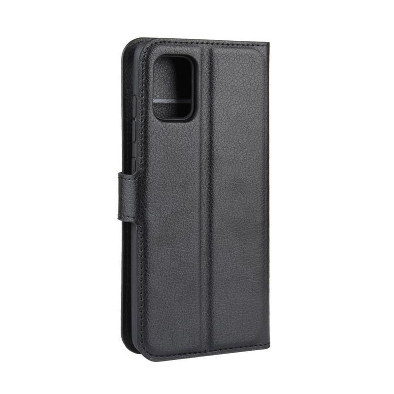 Litchi PU kožené pouzdro na mobil Samsung Galaxy A51 - černé