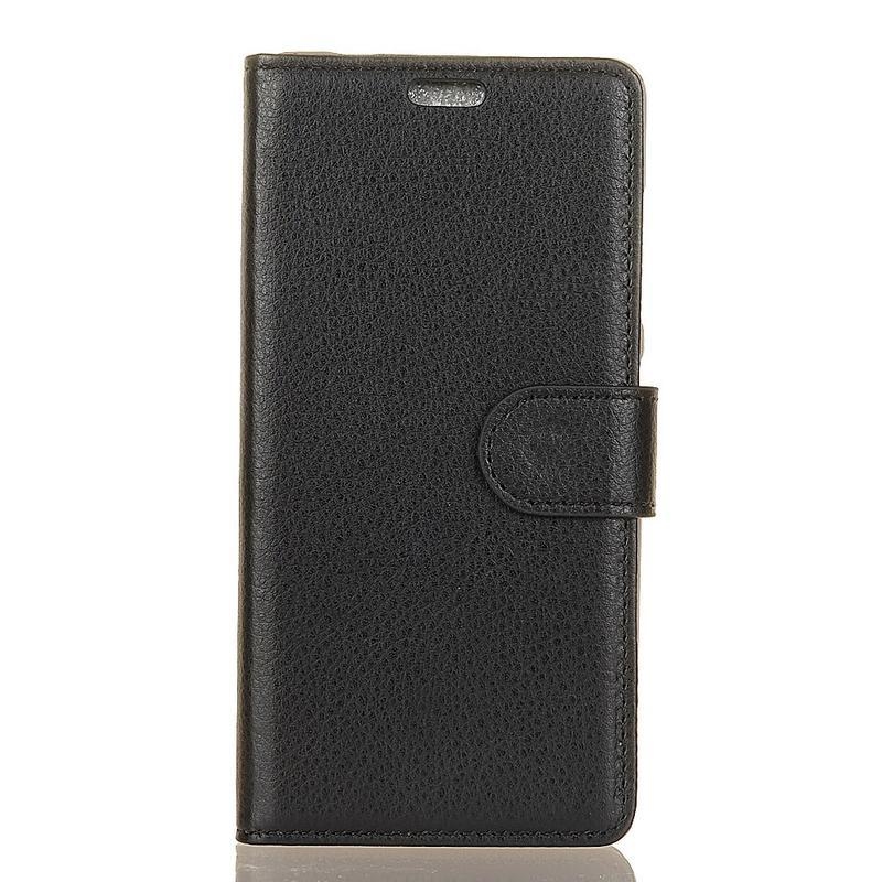Litchi PU kožené pouzdro na mobil Xiaomi Redmi 6A - černé