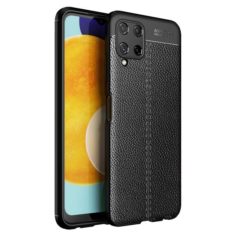 Litchi texturovaný odolný obal na mobil Samsung Galaxy A22 4G - černý