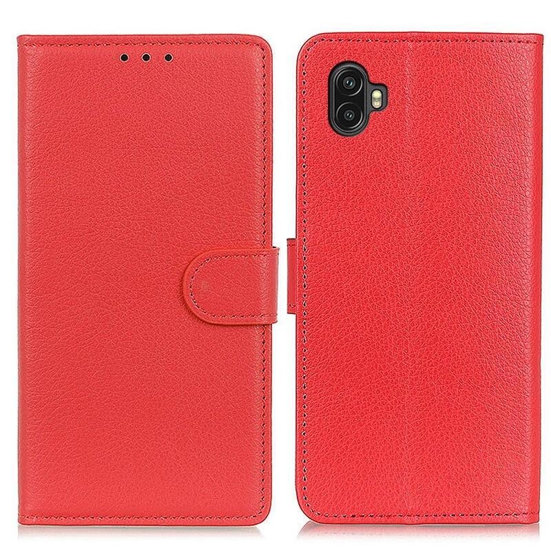 Litchie knížkové pouzdro na Samsung Galaxy Xcover 6 Pro - červené