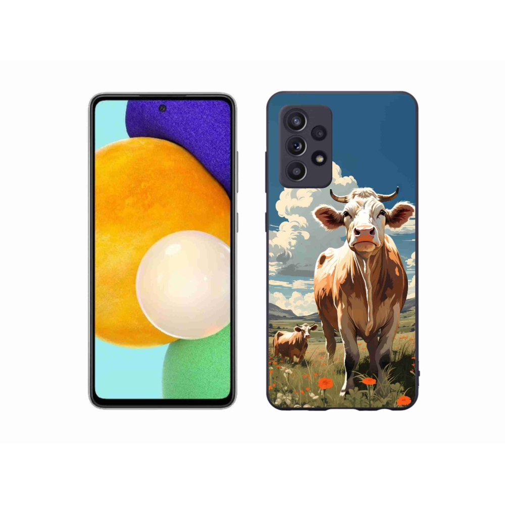 Gelový kryt mmCase na Samsung Galaxy A52s 5G - krávy na louce