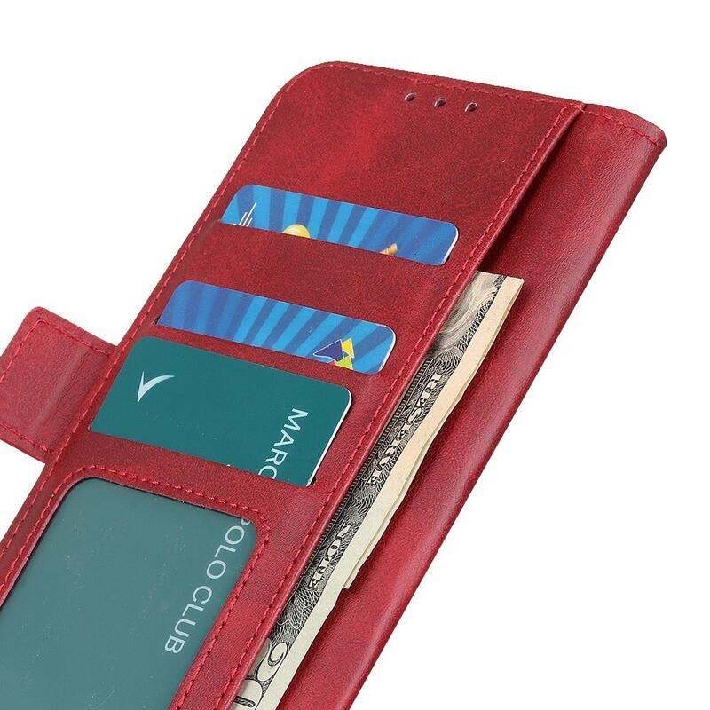 Magnetic PU kožené peněženkové pouzdro na mobil Samsung Galaxy M23 5G - červené