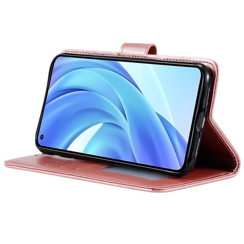 Mandala PU kožené peněženkové pouzdro na mobil Xiaomi Mi 11 Lite 4G/5G/11 Lite 5G NE - růžovozlaté