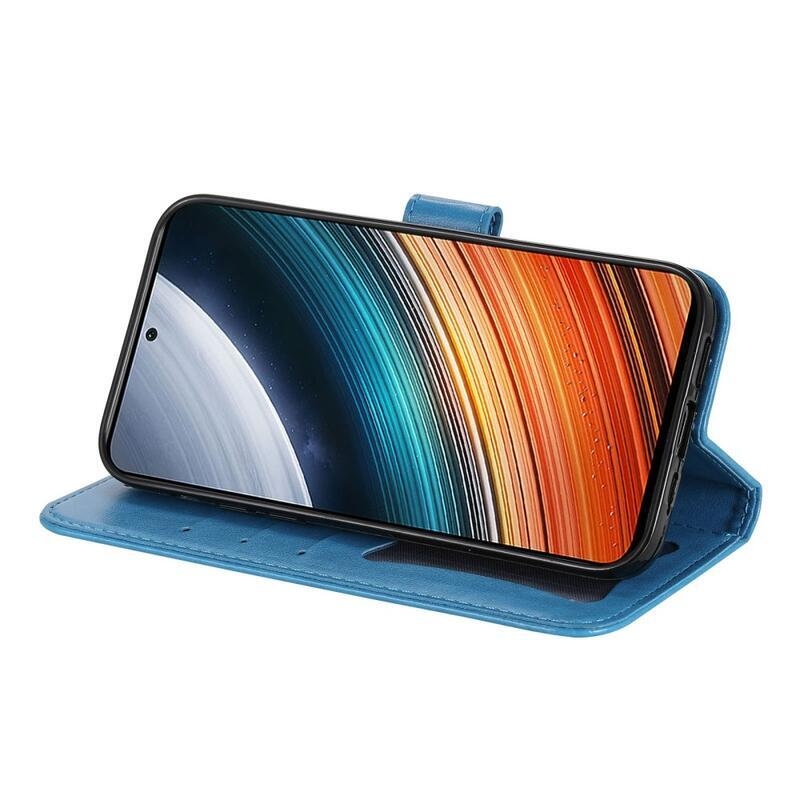 Mandala PU kožené peněženkové pouzdro na mobil Xiaomi Poco F4 5G - modré