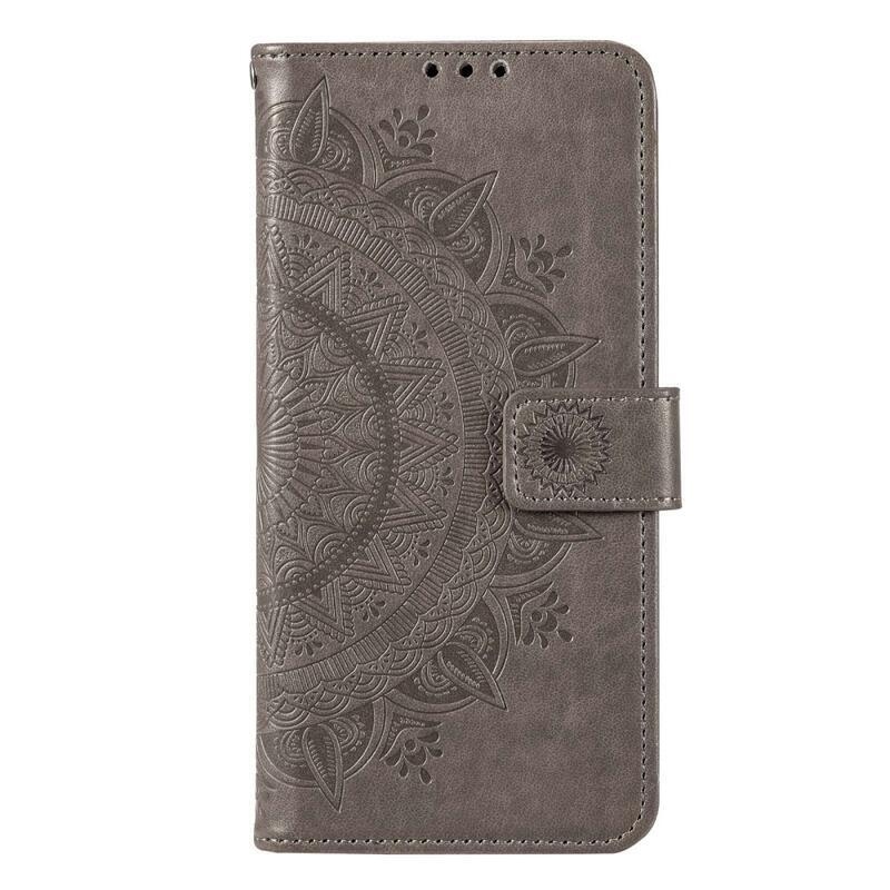 Mandala PU kožené peněženkové pouzdro na mobil Xiaomi Poco X4 GT - šedé