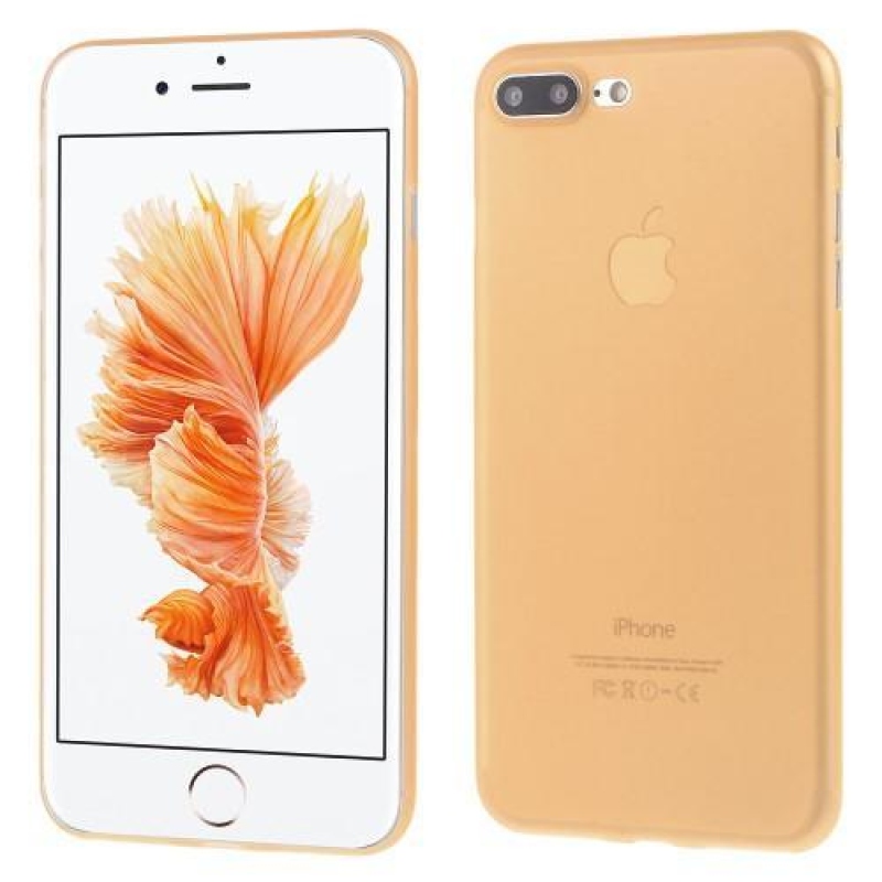 Matte plastový obal na iPhone 7 Plus a iPhone 8 Plus - oranžový