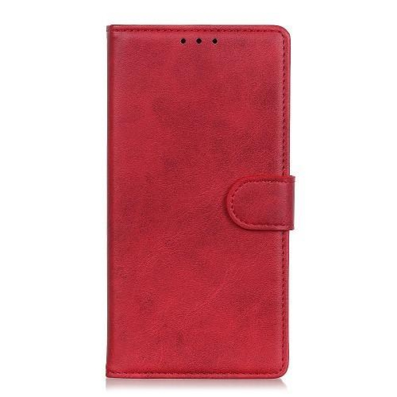 Matte PU kožené pouzdro se stojánkem na mobil Samsung Galaxy A80 - červené