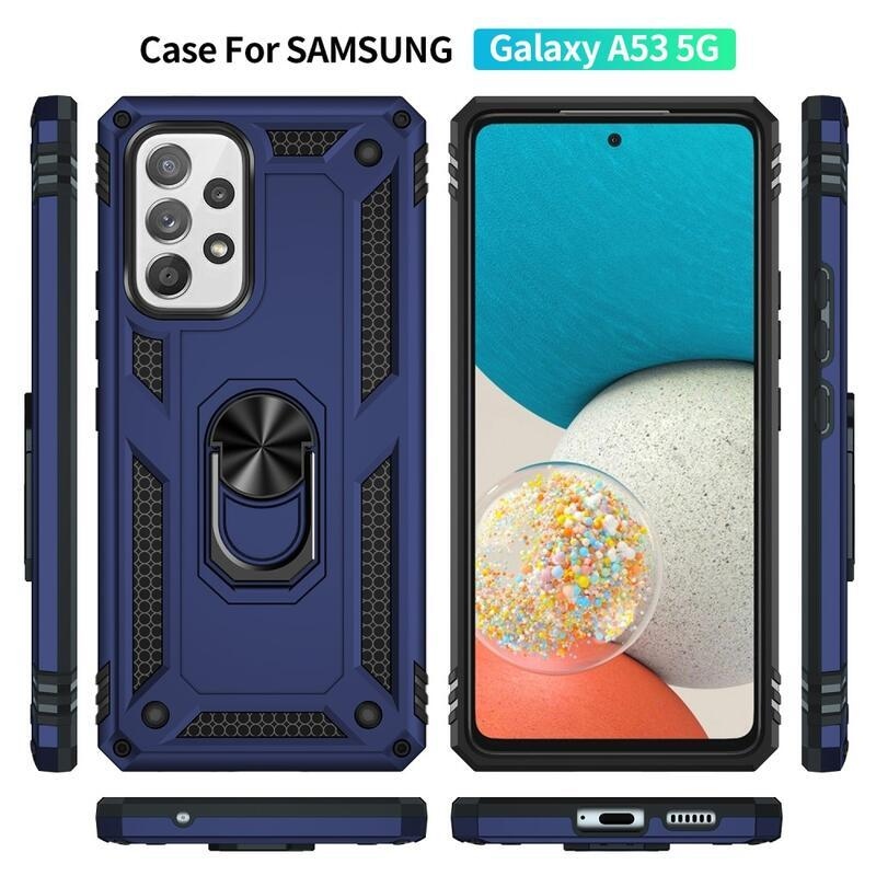 Metal odolný hybridní kryt na mobil Samsung Galaxy A53 5G - modrý