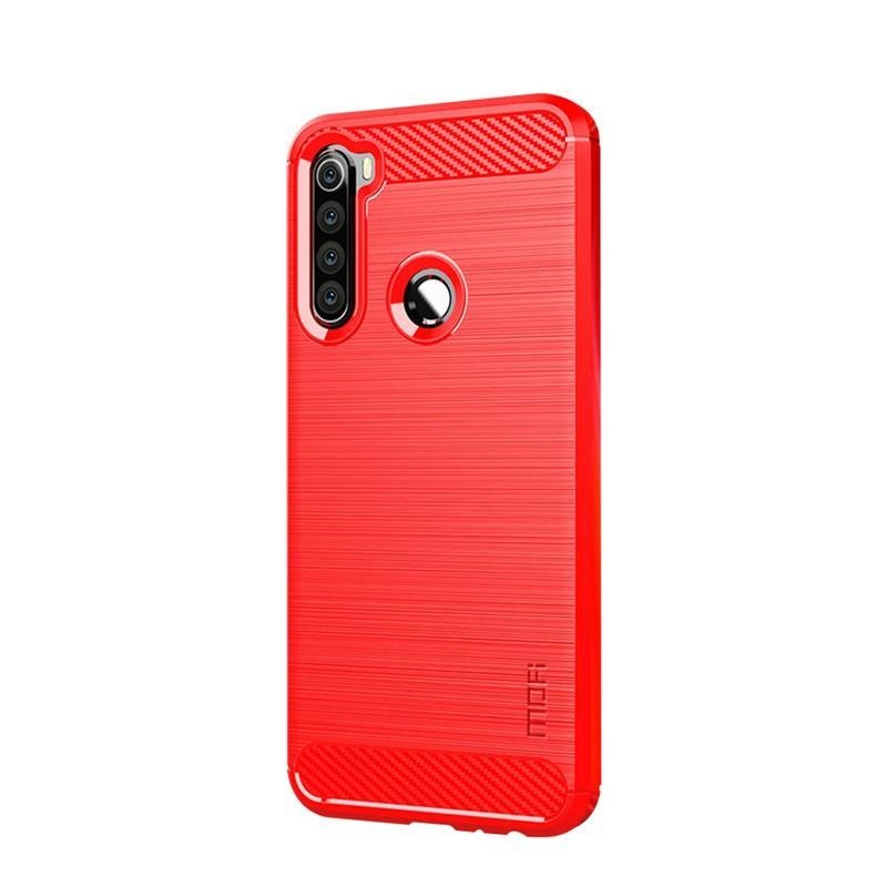 Mofi odolný gelový obal s texturou na mobil Xiaomi Redmi Note 8 - červený