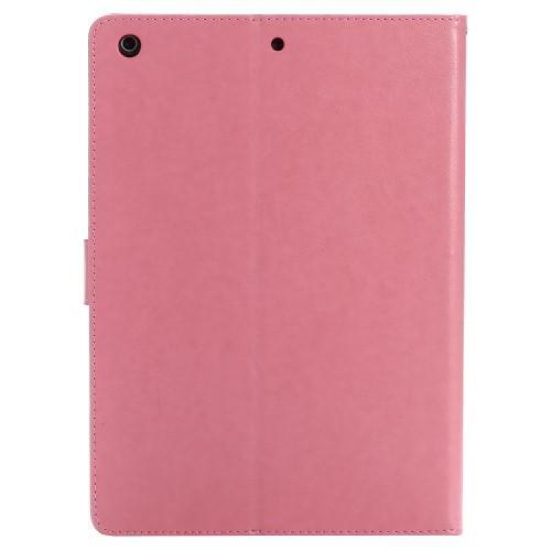 Motýlí PU kožené pouzdro na iPad Air - růžové