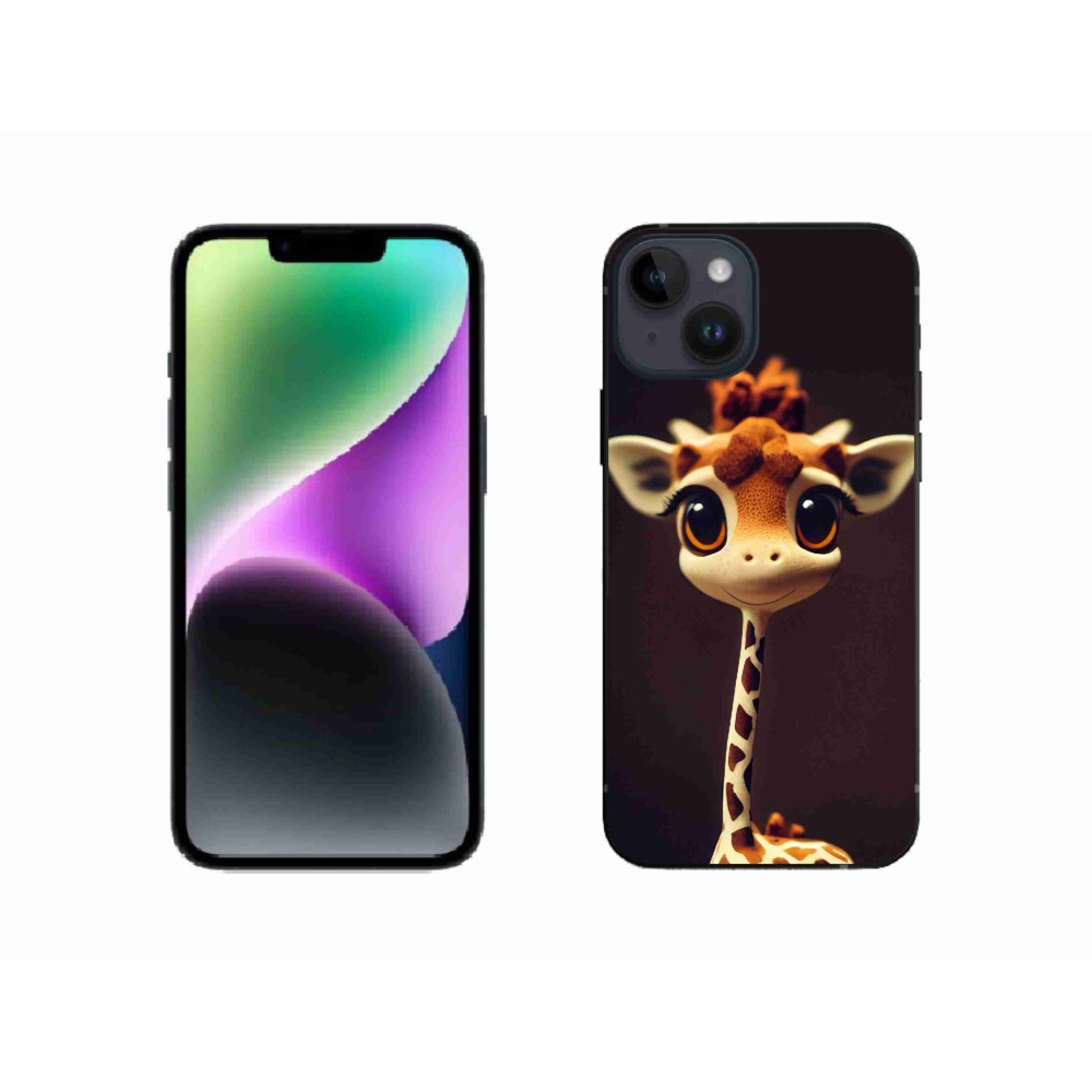 Gelový kryt mmCase na iPhone 14 - malá žirafa