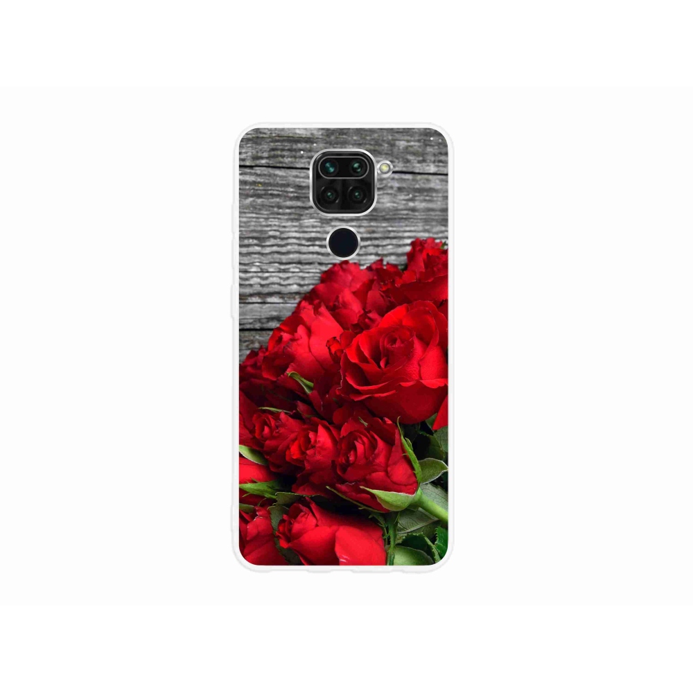 Gelový kryt mmCase na Xiaomi Redmi Note 9 - červené růže