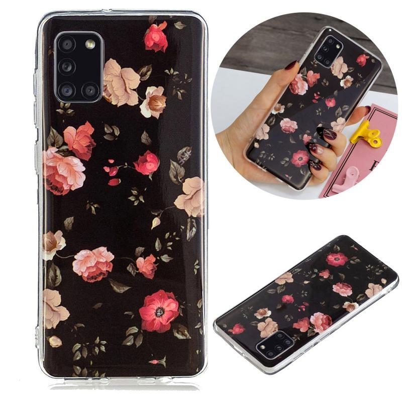 Noctilucent gelový obal na mobil Samsung Galaxy A31 - krásné květy