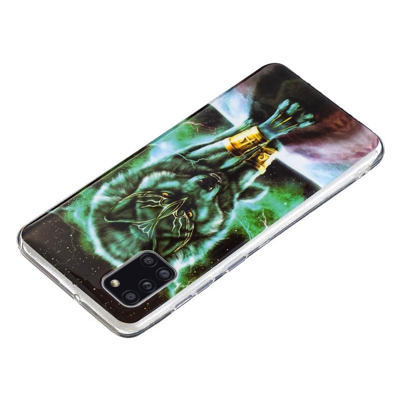 Noctilucent gelový obal na mobil Samsung Galaxy A31 - vlk