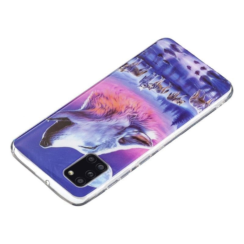 Noctilucent gelový obal na mobil Samsung Galaxy A31 - vyjící vlk