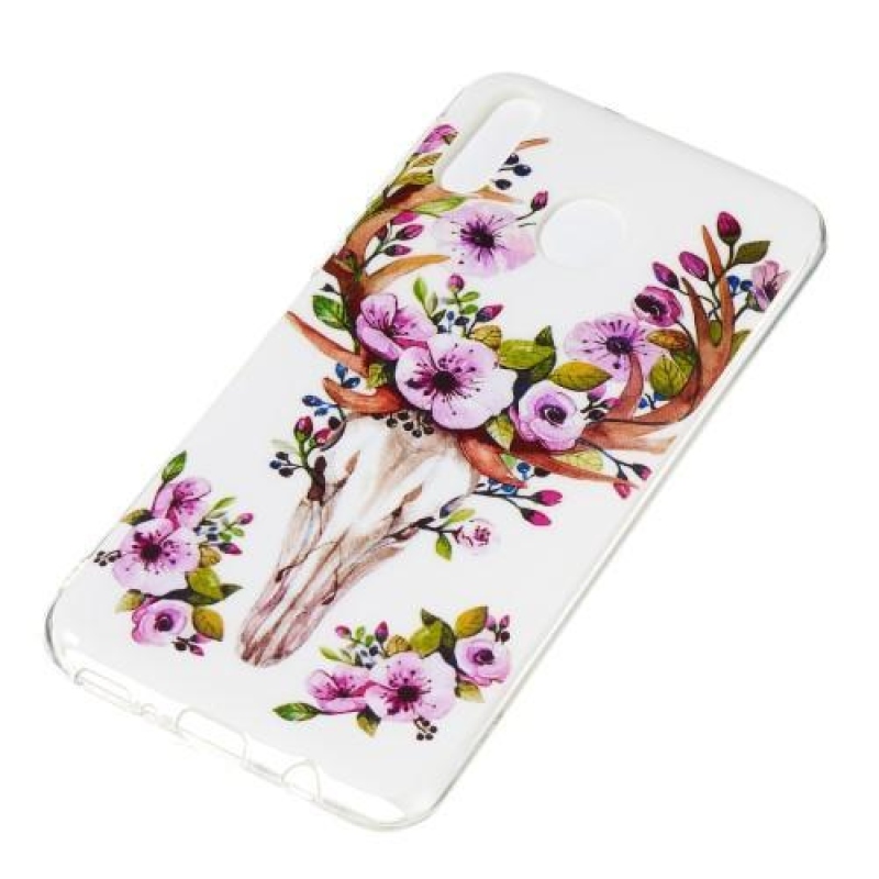 Noctilucent gelový obal na mobil Samsung Galaxy M20 - květovaný los