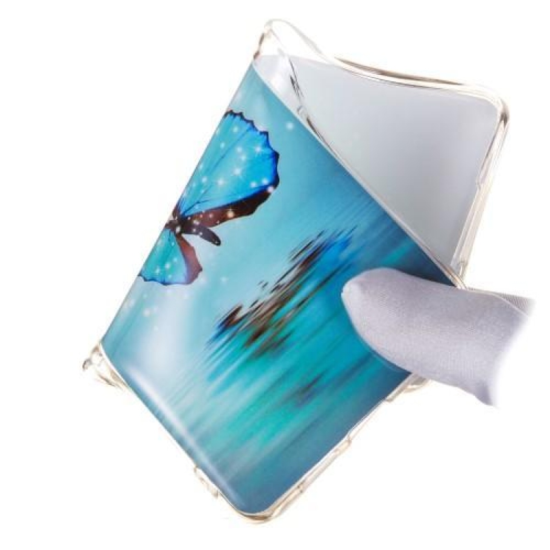 Noctilucent gelový obal na mobil Samsung Galaxy M20 - modrý motýl