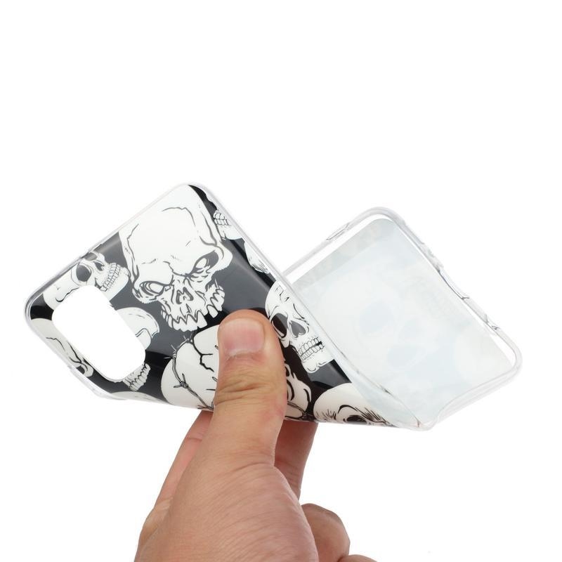 Noctilucent gelový obal pro mobil Samsung Galaxy A41 - lebky
