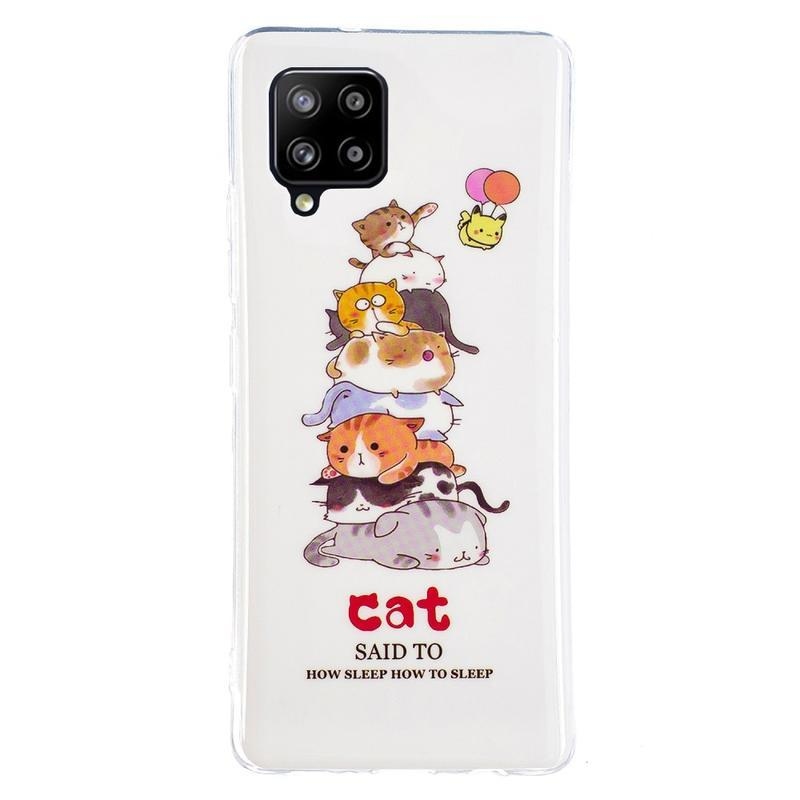 Noctilucent gelový obal pro mobil Samsung Galaxy A42 5G - kočky