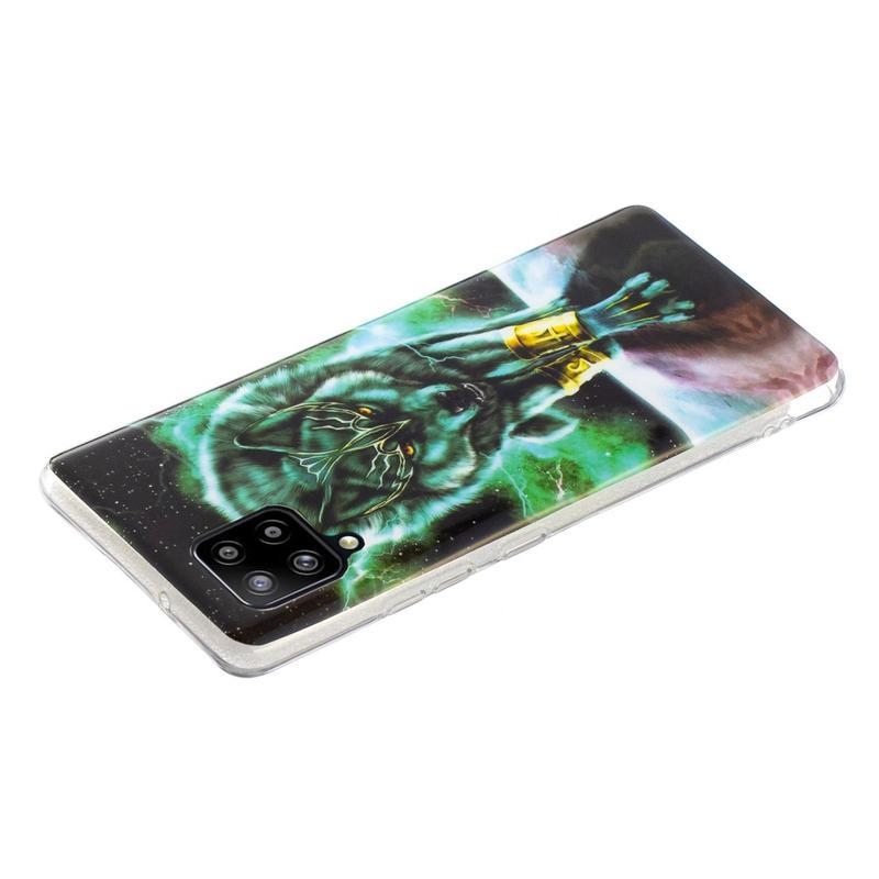 Noctilucent gelový obal pro mobil Samsung Galaxy A42 5G - zuřivý vlk