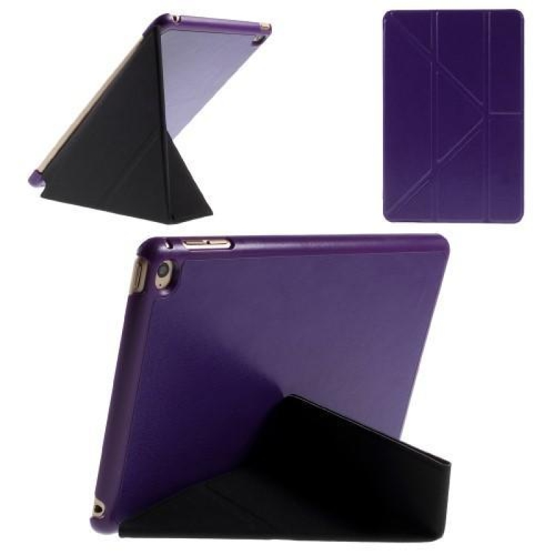 Origami polhovatelné pouzdro na iPad mini 4 - fialové