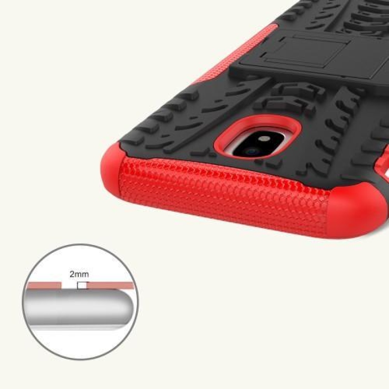 Outdoor odolný obal se stojánkem na Samsung Galaxy J5 (2017) - červený