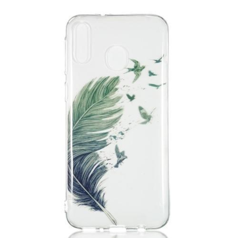 Patt gelový obal na mobil Samsung Galaxy M20 - peří a ptáci