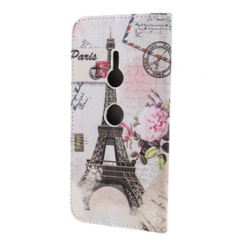 Patt PU kožené peněženkové pouzdro na mobil Sony Xperia XZ3 - Eiffel