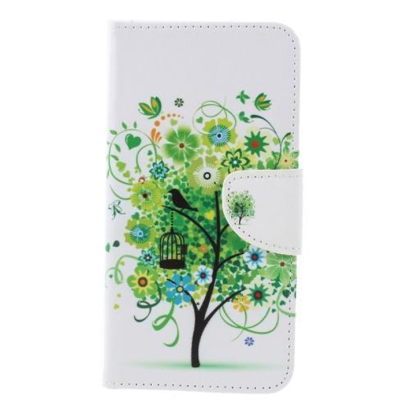Patt PU kožené peněženkové pouzdro na mobil Sony Xperia XZ3 - zelený strom