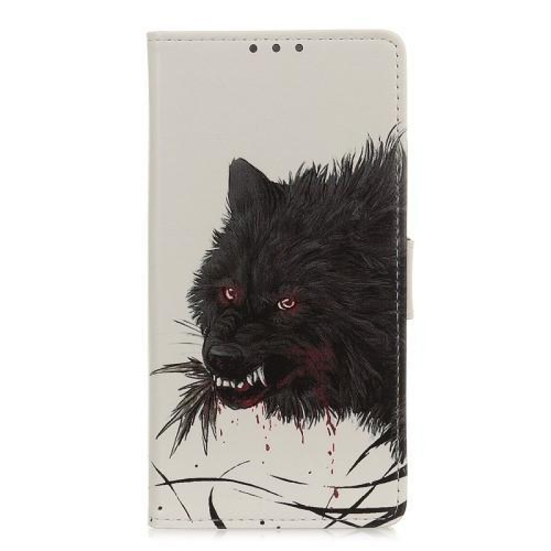 Patt PU kožené peněženkové pouzdro pro mobil Samsung Galaxy A80 - krvavý vlk