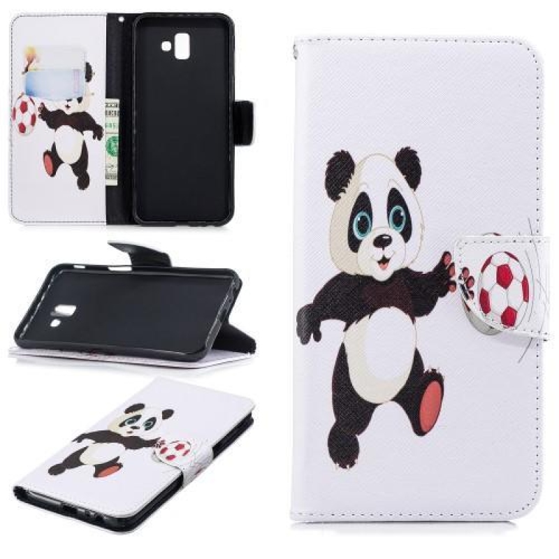 Patt PU kožené pouzdro na mobil Samsung Galaxy J6+ - fotbalová panda