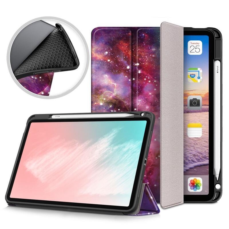 Patte chytré PU kožené peněženkové pouzdro na tablet iPad Air (2020)/Air (2022) - galaxie