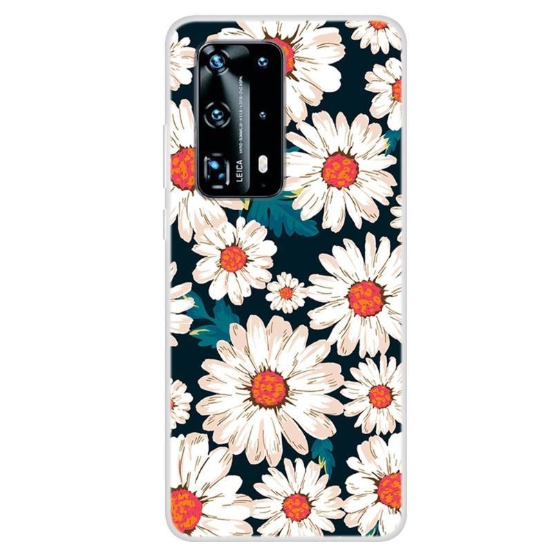 Patte gelový obal na mobil Huawei P40 Pro - bílé květy