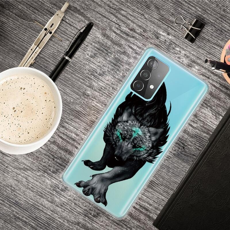 Patte gelový obal na mobil Samsung Galaxy A72 5G - černý vlk