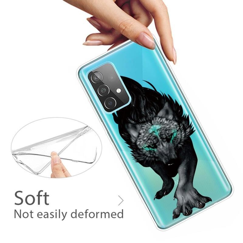 Patte gelový obal na mobil Samsung Galaxy A72 5G - černý vlk