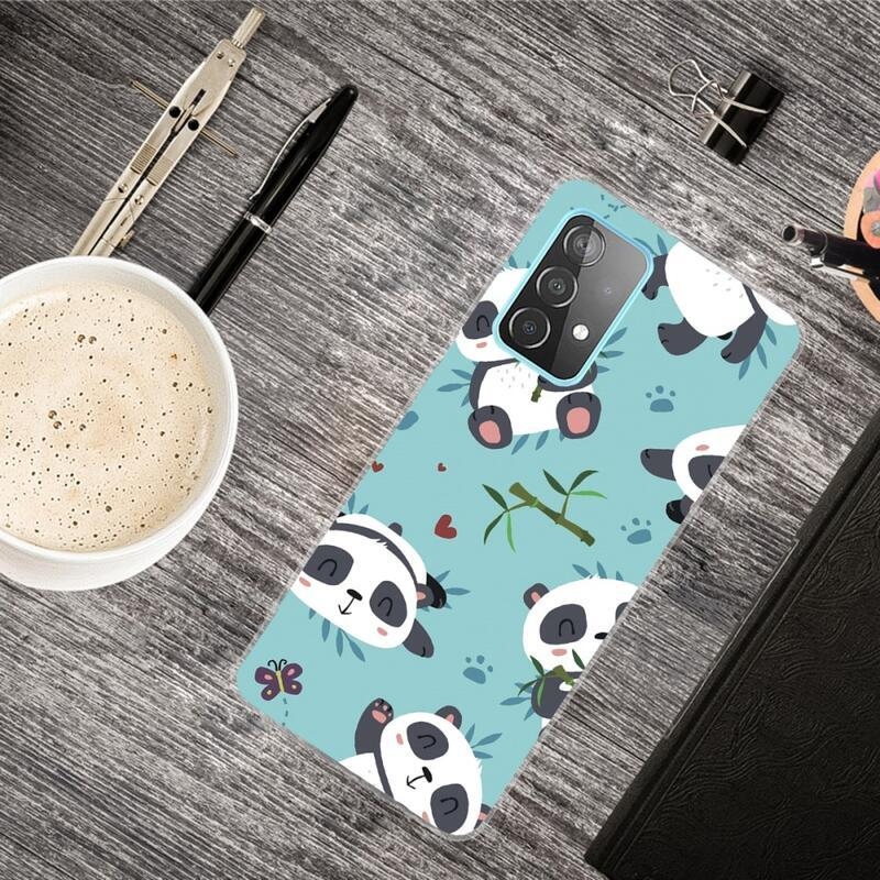 Patte gelový obal na mobil Samsung Galaxy A72 5G - veselé pandy