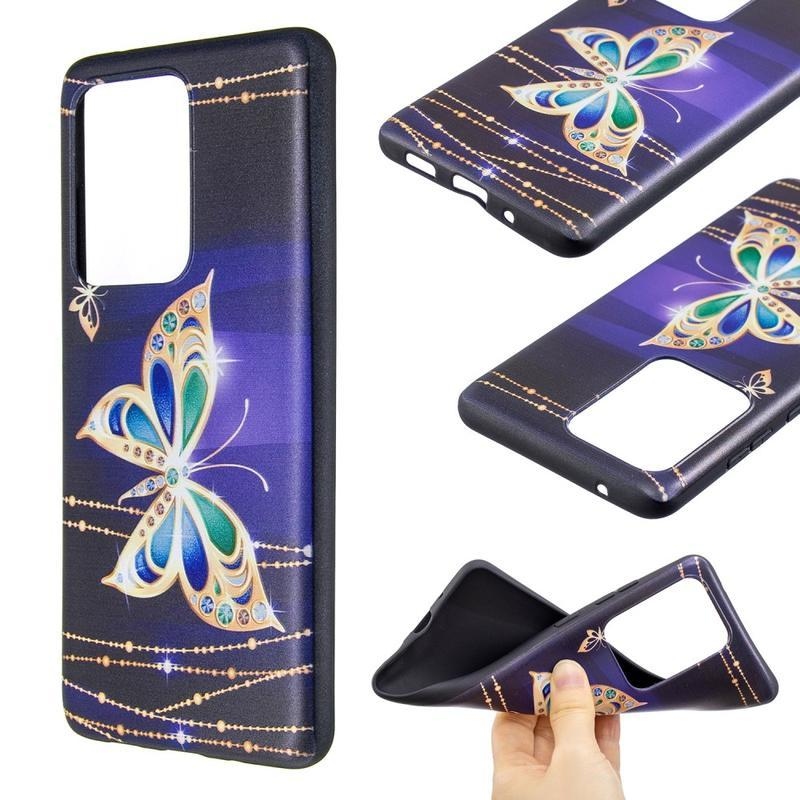 Patte gelový obal na mobil Samsung Galaxy S20 Ultra - barevný motýl