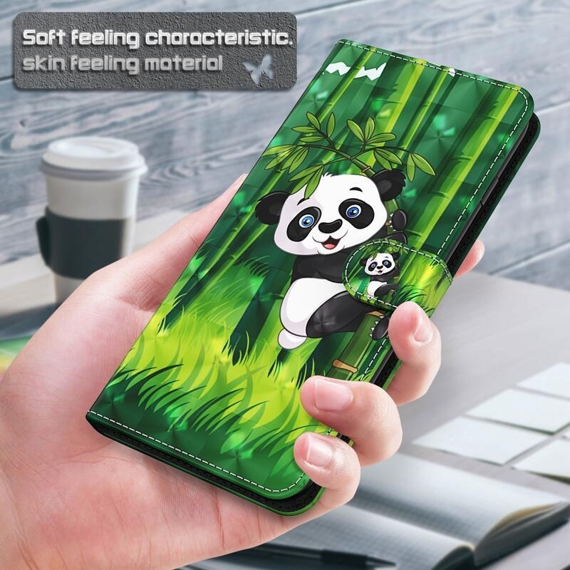 Patte peněženkové pouzdro na mobil Xiaomi Redmi Note 9T 5G - panda na bambusu