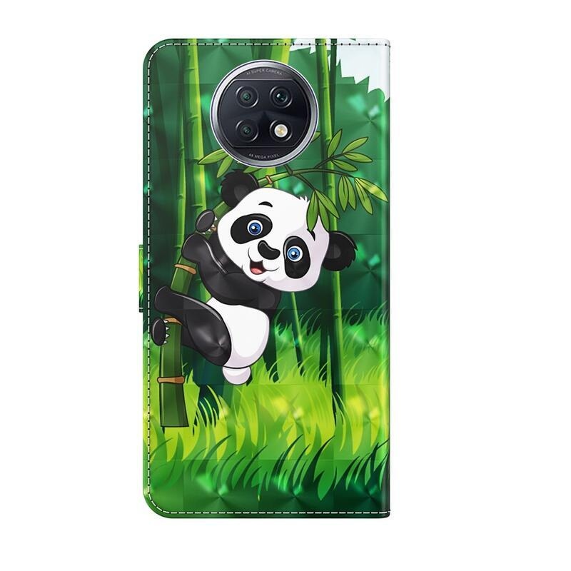 Patte peněženkové pouzdro na mobil Xiaomi Redmi Note 9T 5G - panda na bambusu