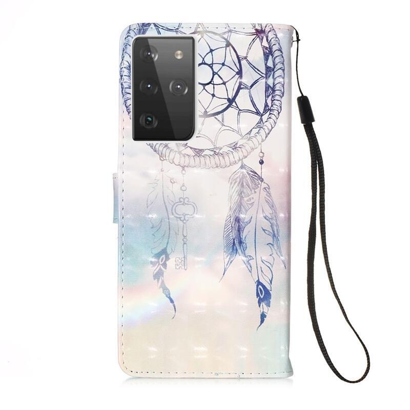 Patte peněženkové pouzdro na mobilní telefon Samsung Galaxy S21 Ultra 5G - lapač snů a duha