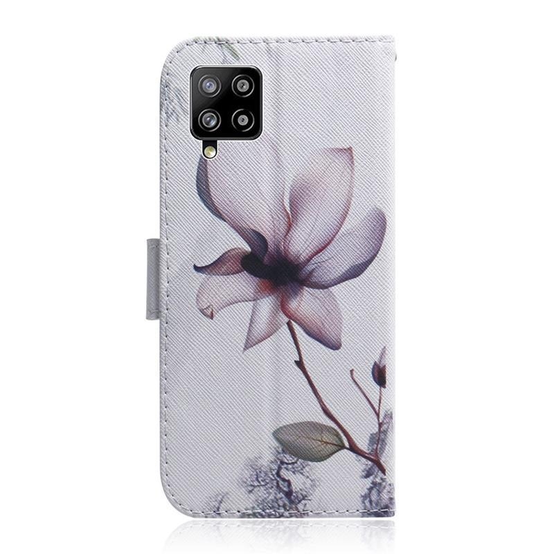 Patte PU kožené peněženkové pouzdro na mobil Samsung Galaxy A42 5G - krásný květ