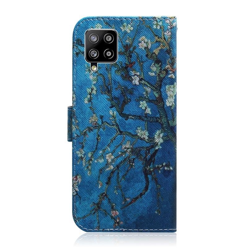 Patte PU kožené peněženkové pouzdro na mobil Samsung Galaxy A42 5G - strom s květy