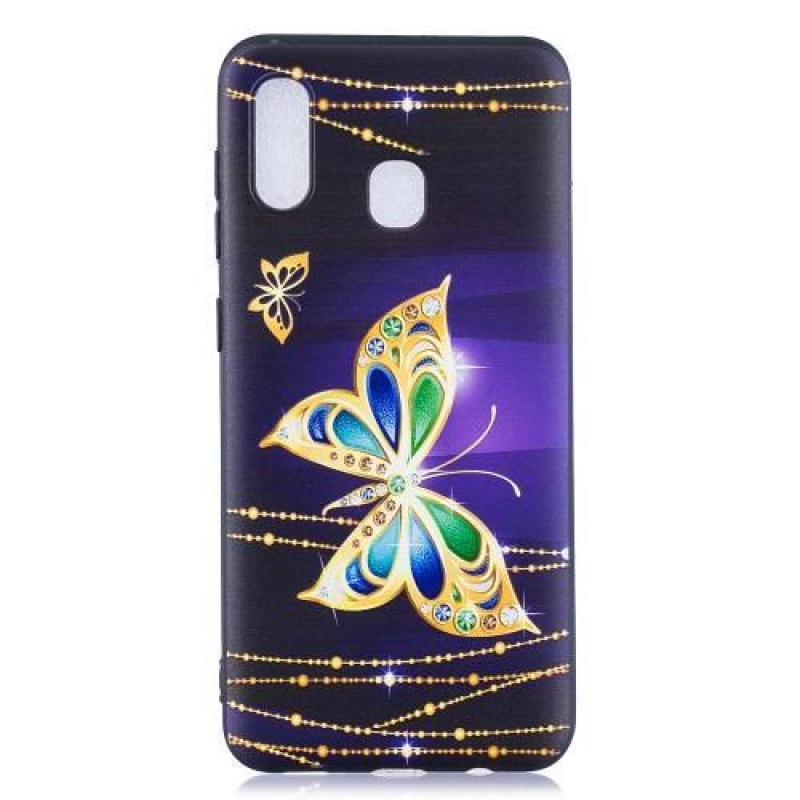 Pattern gelové pouzdro na mobil Samsung Galaxy A30 - motýl