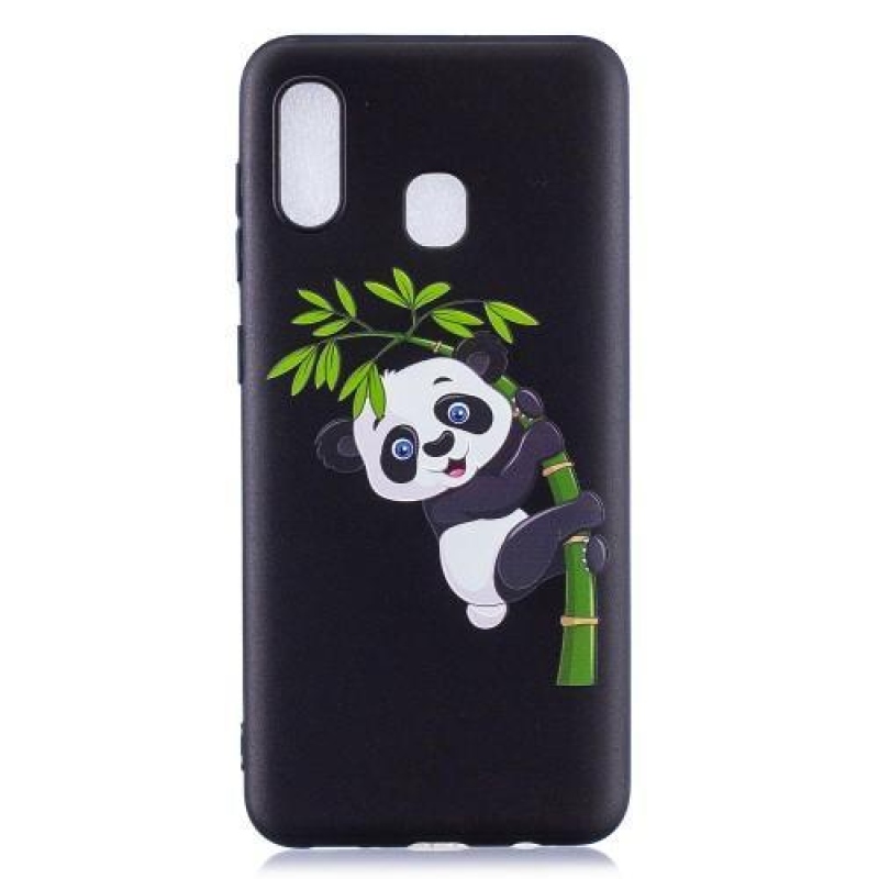 Pattern gelové pouzdro na mobil Samsung Galaxy A30 - panda na bambusu