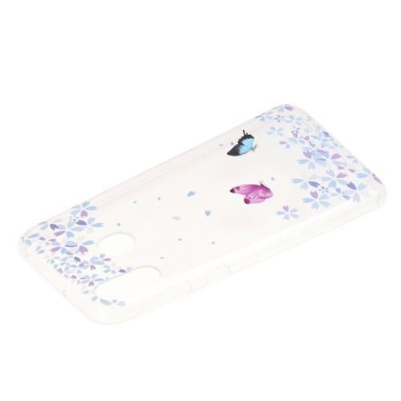 Pattern gelový obal na mobil Samsung Galaxy M20 - motýli a květiny