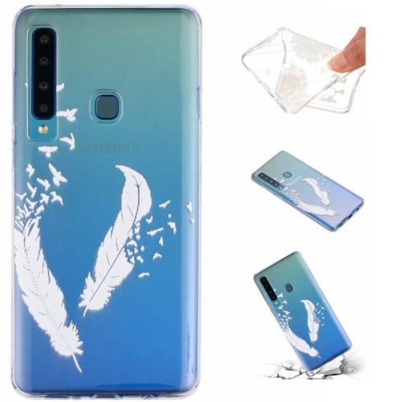 Pattern gelový obal na Samsung Galaxy A9 - bílý brk