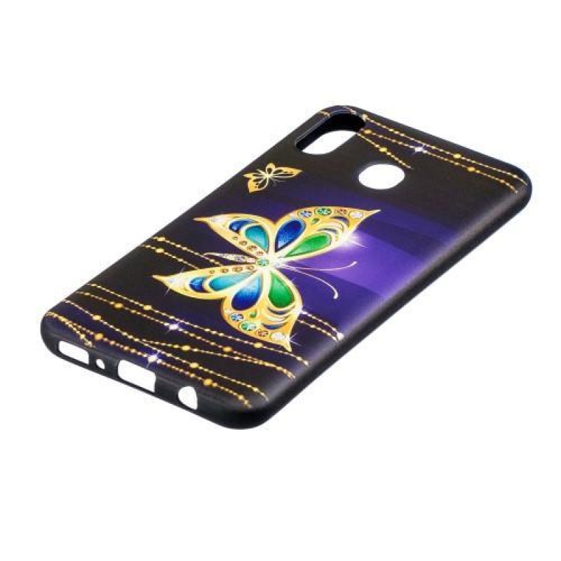 Pattern gelový obal na Samsung Galaxy M20 - barevný motýl