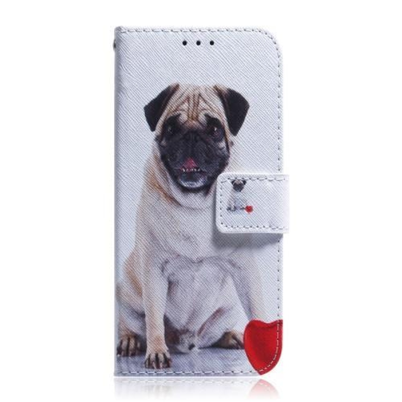 Pattern PU kožené peněženkové pouzdro na mobil Samsung Galaxy A30 / A20 - pes a láska
